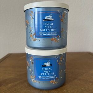 X2 Bath & Body Works Cereal Milk Soft Serve 3 wick candles NEW